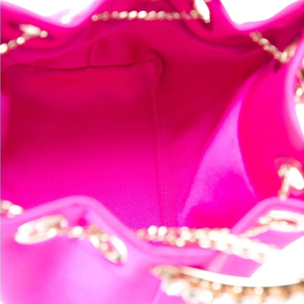 Jimmy Choo Vibrant Pink Chain Shoulder Bag - Picture 5 of 5